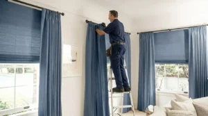 Curtain rod and blind installation