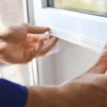 Professional Draft Sealing & Caulking Toronto applying silicone to window frame by CNG Contracting.