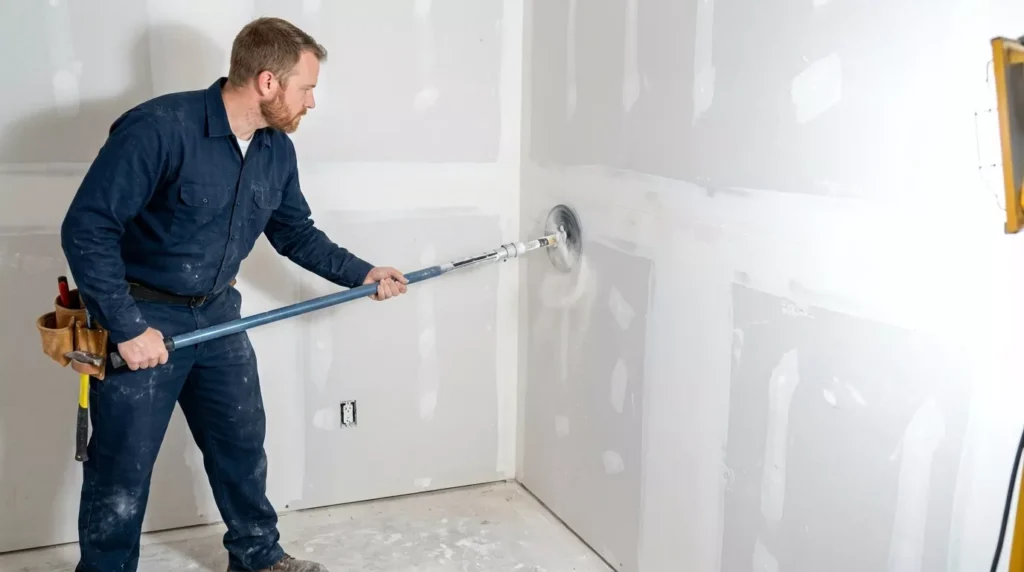 Professional Drywall Patching & Finishing Toronto repairing wall hole by CNG Contracting.