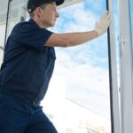 Professional Glass Replacement & Resealing Toronto installing new window pane by CNG Contracting.