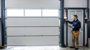 : Professional Safety & Testing Toronto performing garage door reversal test by CNG Contracting.