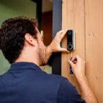 Professional Smart Doorbell & Camera Setup Toronto mounting video doorbell by CNG Contracting.