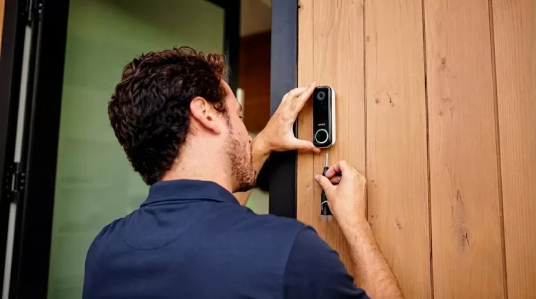 Professional Smart Doorbell & Camera Setup Toronto mounting video doorbell by CNG Contracting.