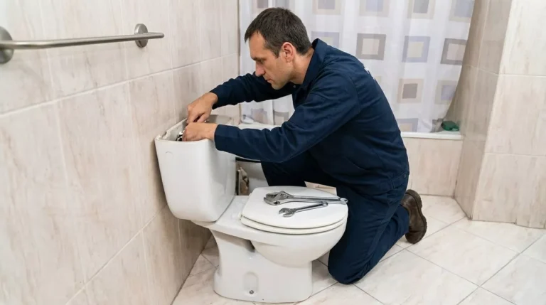 Professional Toilet Repair & Replacement Toronto installing new wax ring by CNG Contracting.