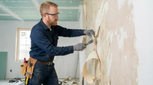 Wallpaper removal and texture touch-up