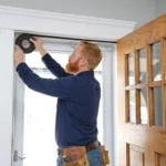 Professional Weatherstrip Sealing Toronto installing compression seal on door frame by CNG Contracting.