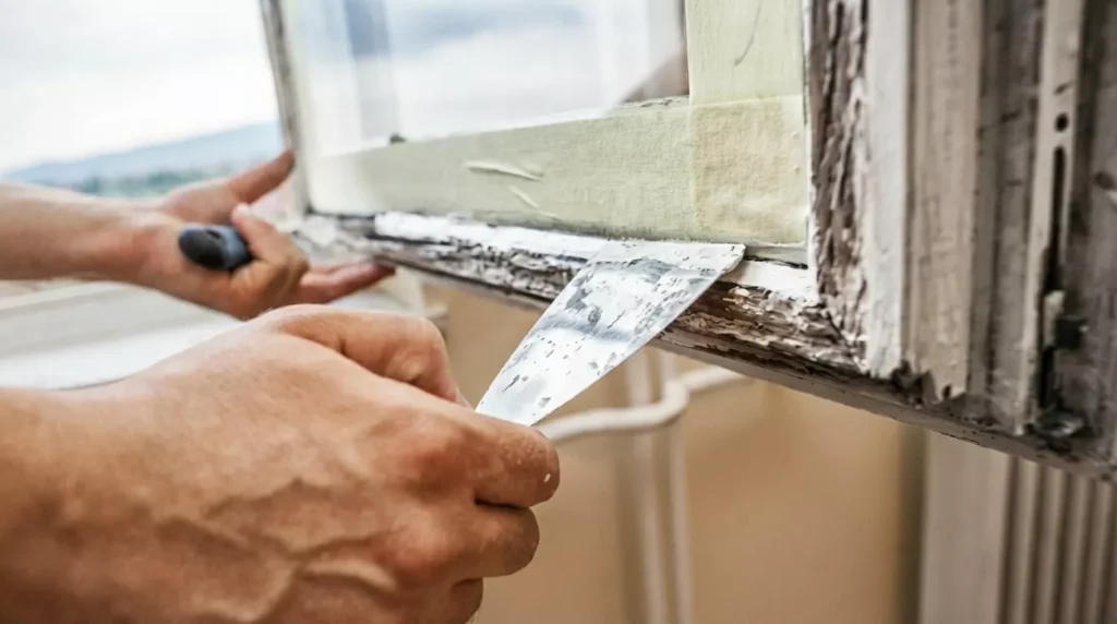 Professional Window Frame & Sill Repair Toronto restoring rotted wood by CNG Contracting.