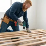 Professional Desk & Bed Frame Assembly Toronto building wooden bed frame by CNG Contracting.