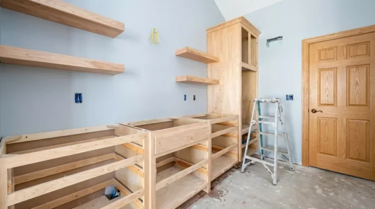 Professional Floating & Wall Shelf Installation Toronto leveling heavy duty brackets by CNG Contracting.