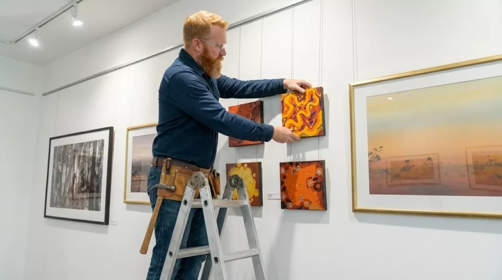 Professional Picture & Art Hanging Toronto leveling gallery wall by CNG Contracting.