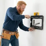 Professional TV Wall Mounting with Cable Concealment Toronto hiding wires behind drywall by CNG Contracting.