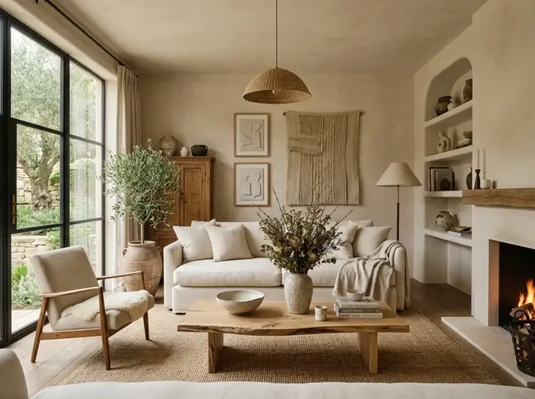 Textured Limewash wall finish organic interior design