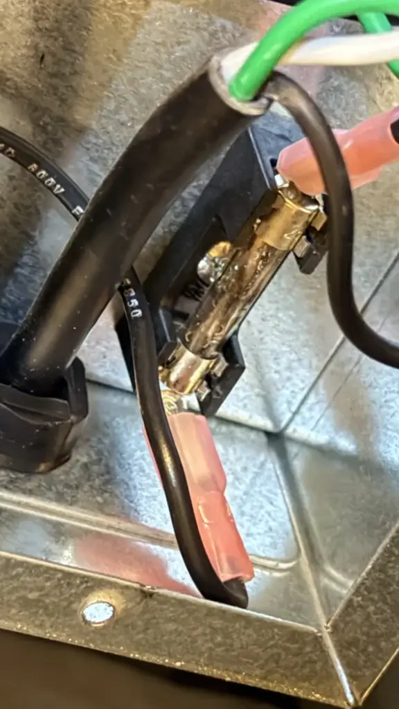 Wiring connected inside the new exhaust fan housing